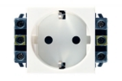 LEGRANDLEGRAND 77601 Модуль розетки 2К+3, 2М, немецкий стандарт (Schuko), проходной (в короб), с защитными шторками, Mosaic
