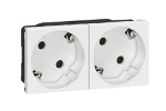 LEGRAND 77252 Модуль розетки 2х2К+3 под углом 45°, немецкий стандарт (Schuko), безвинтовые зажимы, проходной, Mosaic