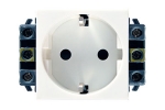 LEGRANDLEGRAND 77601 Модуль розетки 2К+3, 2М, немецкий стандарт (Schuko), проходной (в короб), с защитными шторками, Mosaic